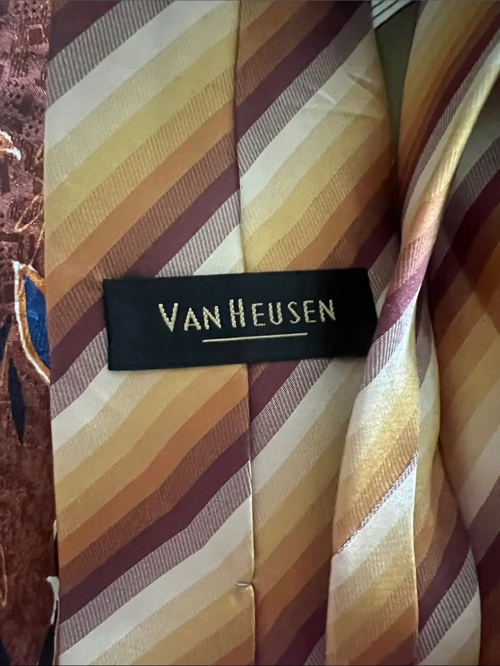 Set of 4 Men's Brown and Gold Striped Silk Tie - Classic Formal Accessory